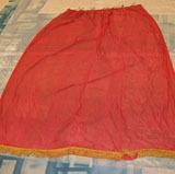 Red Sheer Curtain with Fullness 7'4