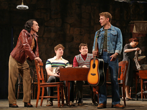 Ryan Duncan and Jeffrey Kringer with Wes Williams, Sam Primack and Christine Dwyer in Goodspeed's Maggie. Photo by Diane Sobolewski