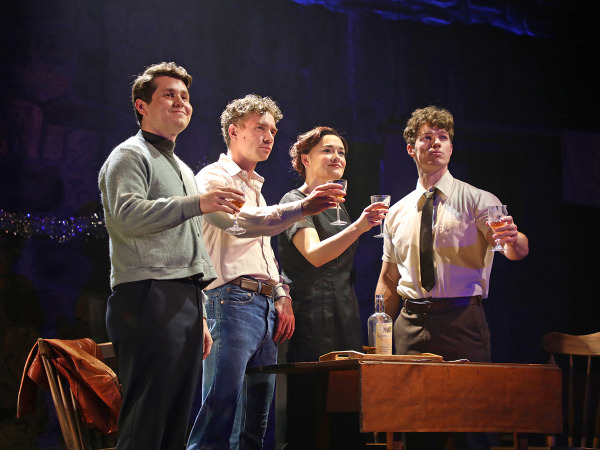 Sam Primack, Jeffrey Kringer, Christine Dwyer and Wes Williams in Goodspeed's Maggie. Photo by Diane Sobolewski