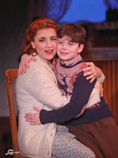 Jenn Gambatese and Christopher Riley in Goodspeed's A Christmas Story. Photo by Diane Sobolewski.