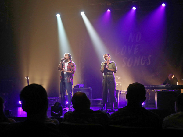 John McLarnon, Anna Russell-Martin and Gavin Whitworth in Goodspeed's No Love Songs. Photo by Diane Sobolewski.