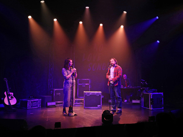 Anna Russell-Martin, John McLarnon and Gavin Whitworth in Goodspeed's No Love Songs. Photo by Diane Sobolewski.