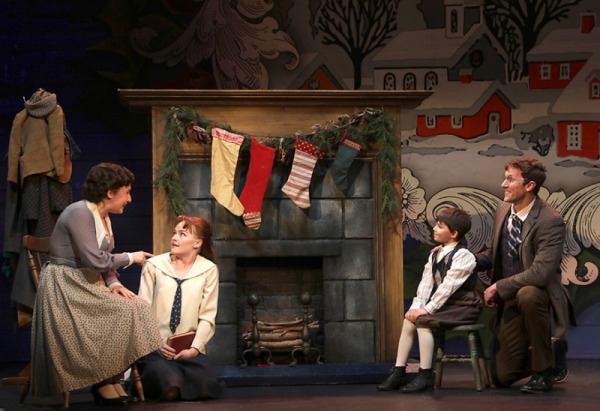 Lee Harrington, Daisy Wright, Sam Duncan and Matt Gibson in Goodspeed's A Connecticut Christmas Carol. (c)Diane Sobolewski.