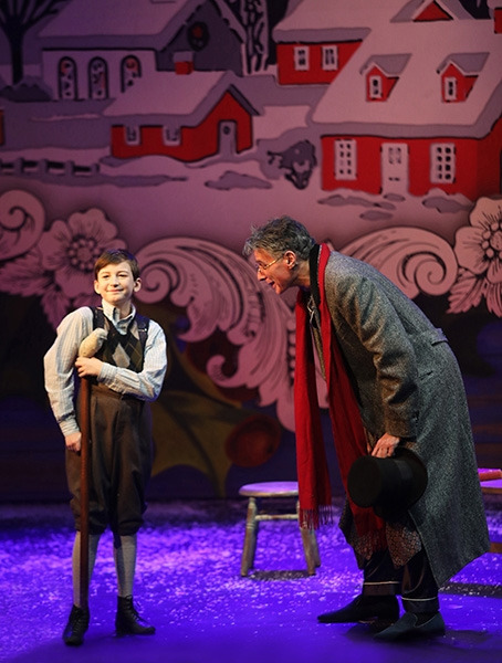 Robbie Berson and Robert Cuccioli as Scrooge in Goodspeed's A CONNECTICUT CHRISTMAS CAROL. (c)Diane Sobolewski