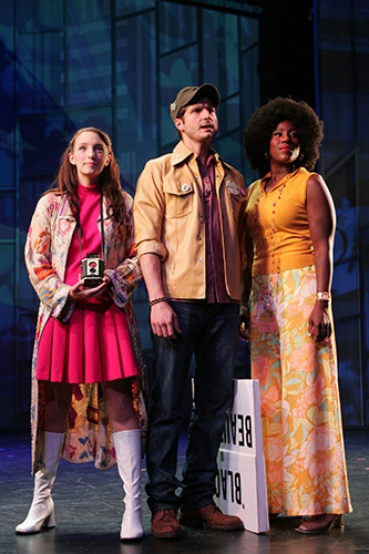 Ephie Aardema, Brian Fenkart, and Crystal Lucas-Perry in Goodspeed's A Sign of the Times. (c)Diane Sobolewski.