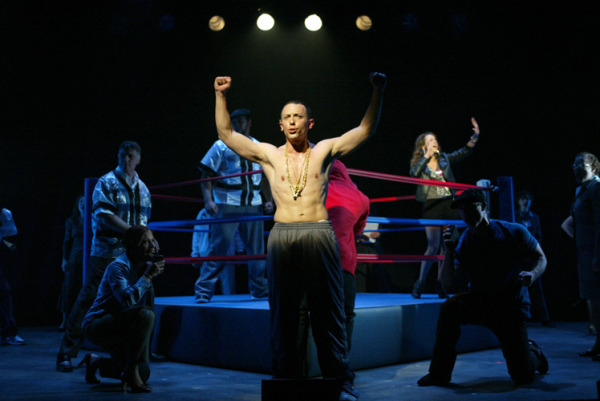 Cory Grant and the cast of Goodspeed Musicals CUTMAN a boxing musical. (c) Diane Sobolewski.