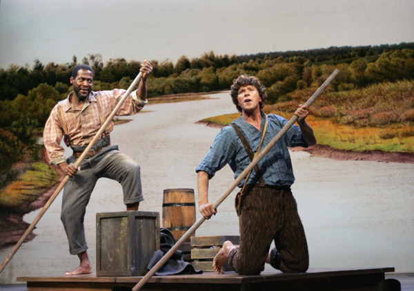 Will Reynolds and Russell Joel Brown in Goodspeed Musicals' BIG RIVER production. (c) Diane Sobolewski.