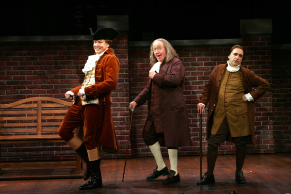 Edward Watts, Ronn Carroll and Peter A. Carey in Goodspeed's production 1776. (c)Diane Sobolewski.